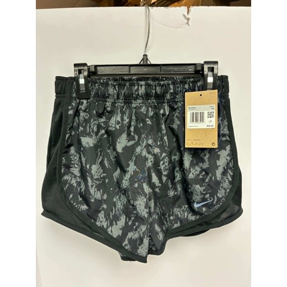 Nike Womens Dri-FIT Tempo Running Shorts Black Grey Print FZ4882-010 XS NWT